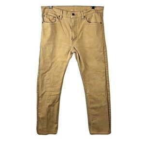 Levi's 513 Slim Straight Khaki Tan Jeans Casual Everyday Denim Mens W34 L30